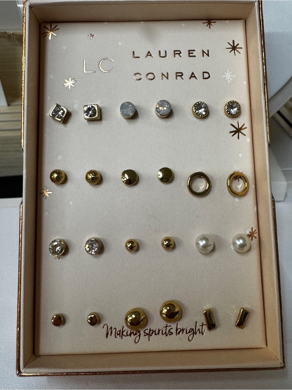 Lauren Conrad Kohl's Gold and Pearl Earring Set - Picture 1 of 2